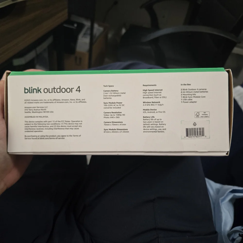 Amazon Blink Outdoor 4 Camera 2 Camera System With Module Sync - Black and White